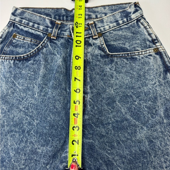 Vintage Chic Acid Wash Mom Jeans High Waisted Tapered Denim Women 8 - Picture 5 of 9